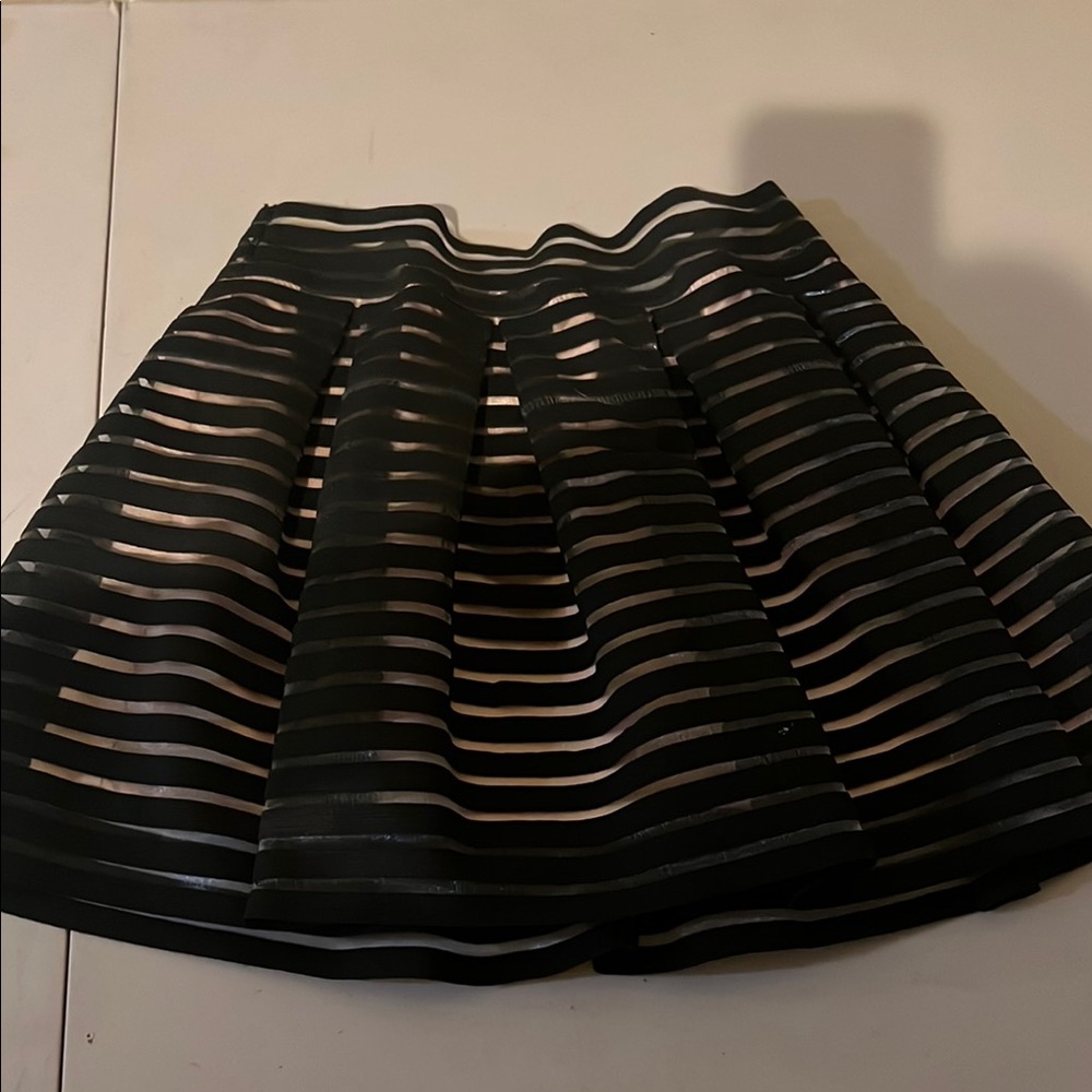 Forever 21 Black & Gold Pleated Mini Skirt - Picture 7 of 7